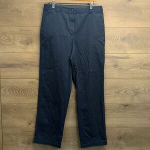 LL Bean Pants Classic Fit Cotton High Rise Straight Leg Trousers Women's Plus 14